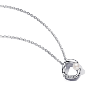 PANDORA ESSENCE náhrdelník s perlou a zirkónmi 393303C01