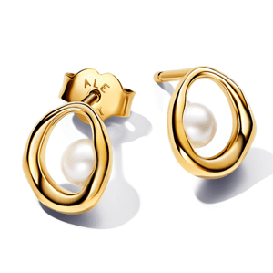 PANDORA ESSENCE pozlátené náušnice s perlami 263295C01
