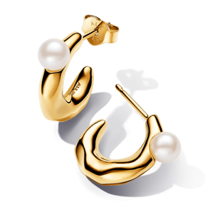 PANDORA ESSENCE pozlátené náušnice s perlami 263261C01