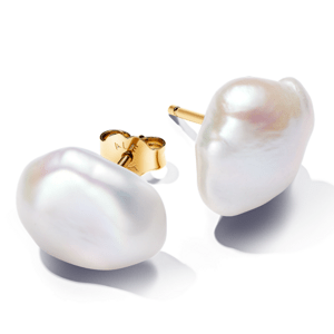 PANDORA ESSENCE pozlátené náušnice s perlami 263309C01