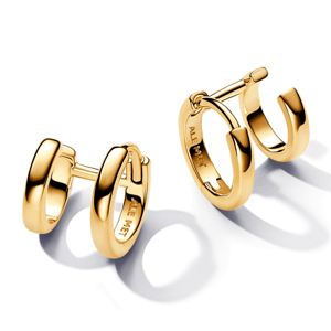PANDORA ESSENCE pozlátené náušnice dvojité kruhy 263280C00