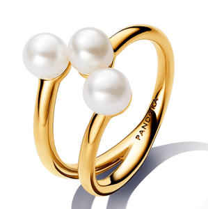PANDORA ESSENCE pozlátený prsteň s perlami 163285C01