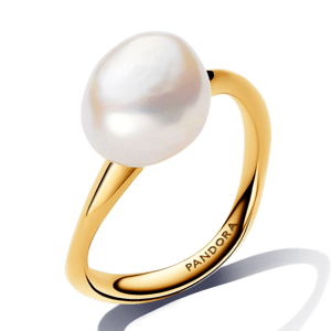 PANDORA ESSENCE pozlátený prsteň s perlou 163293C01