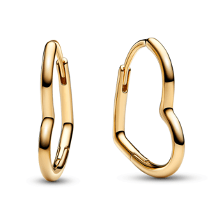 PANDORA pozlátené náušnice Asymetrické srdcia 268307C00