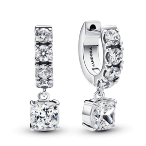 PANDORA náušnice Pavé kruhy 293547C01