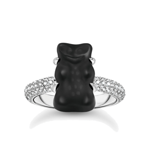 THOMAS SABO x HARIBO prsteň Black Goldbear and zirconia TR2478-052-11