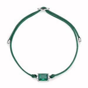 BROSWAY šnúrkový strieborný náramok Fancy Life Green BWFLG108