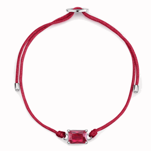 BROSWAY šnúrkový strieborný náramok Fancy Passion Ruby BWFPR110