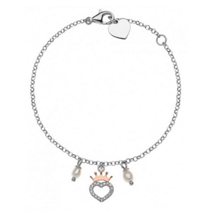 DISNEY strieborný náramok srdce s korunou BS00009TPZL-55.CS