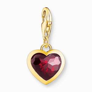 THOMAS SABO strieborný prívesok charm Gold-plated red heart 2094-414-10