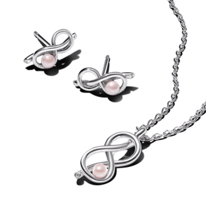 PANDORA strieborný set náhrdelník a náušnice Nekonečný uzol 393762C01+293761C01