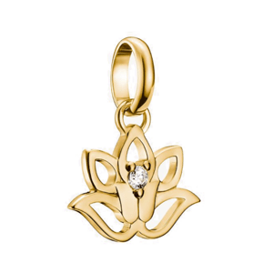 THOMAS SABO CONNECT strieborný prívesok charm Lotus flower gold-plated CC1204-414-14