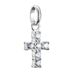 THOMAS SABO CONNECT strieborný prívesok charm Cross with white stones CC1206-051-14