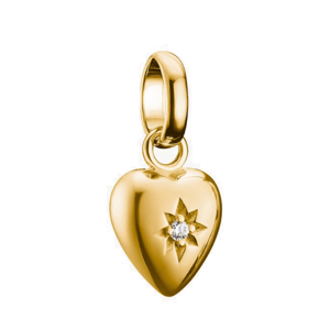 THOMAS SABO CONNECT strieborný prívesok charm Heart with star gold-plated CC1234-414-14