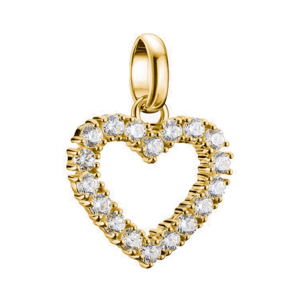 THOMAS SABO CONNECT strieborný prívesok charm Heart with white stones gold-plated CC1237-414-14