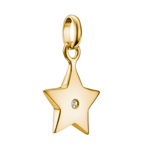 THOMAS SABO CONNECT strieborný prívesok charm Star with white stone gold-plated CC1238-414-14