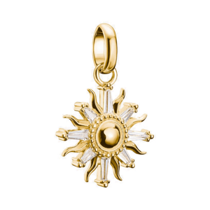 THOMAS SABO CONNECT strieborný prívesok charm Sun with stones gold-plated CC1246-414-14