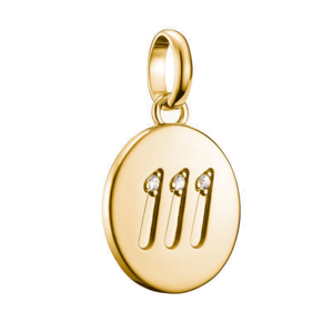 THOMAS SABO CONNECT strieborný prívesok charm Angel number 111 with stones gold-plated CC1248-414-14