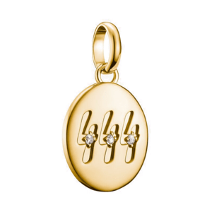 THOMAS SABO CONNECT strieborný prívesok charm Angel number 444 with stones gold-plated CC1251-414-14