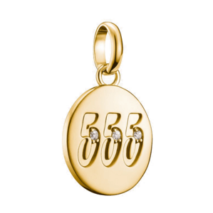 THOMAS SABO CONNECT strieborný prívesok charm Angel number 555 with stones gold-plated CC1252-414-14
