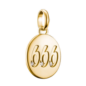 THOMAS SABO CONNECT strieborný prívesok charm Angel number 666 with stones gold-plated CC1253-414-14
