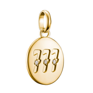 THOMAS SABO CONNECT strieborný prívesok charm Angel number 777 with stones gold-plated CC1254-414-14