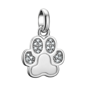 THOMAS SABO CONNECT strieborný prívesok charm Paw with stones silver CC1259-051-14