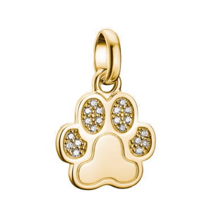 THOMAS SABO CONNECT strieborný prívesok charm Paw with stones gold-plated CC1259-414-14