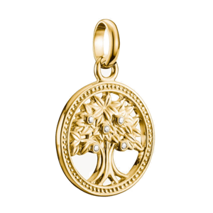 THOMAS SABO CONNECT strieborný prívesok charm Tree of Love gold-plated CC1262-414-14