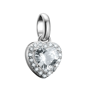 THOMAS SABO CONNECT strieborný prívesok charm Heart with stones silver CC1278-051-14