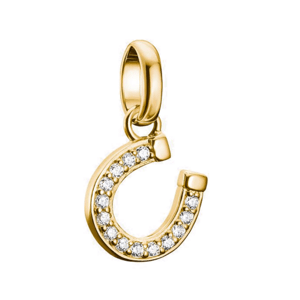 THOMAS SABO CONNECT strieborný prívesok charm Horseshoe with stones gold-plated CC1280-414-14