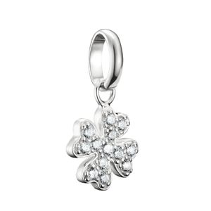 THOMAS SABO CONNECT strieborný prívesok charm Lucky clover with stones silver CC1281-051-14