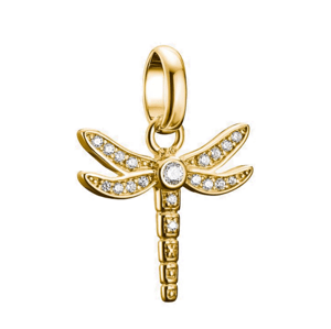 THOMAS SABO CONNECT strieborný prívesok charm Dragonfly with stones gold-plated CC1285-414-14