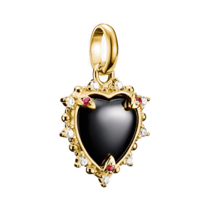 THOMAS SABO CONNECT strieborný prívesok charm Black vintage heart gold-plated CC1286-995-11
