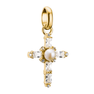 THOMAS SABO CONNECT strieborný prívesok charm Vintage cross gold-plated CC1287-445-14