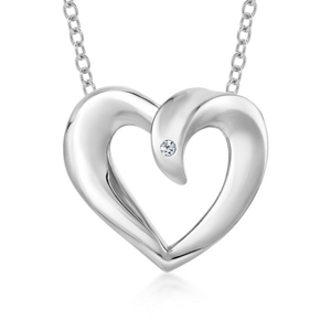 SOFIA DIAMONDS strieborný prívesok srdce s diamantom 0,01ct H/I AUSCJJ1ZZ0P-B4