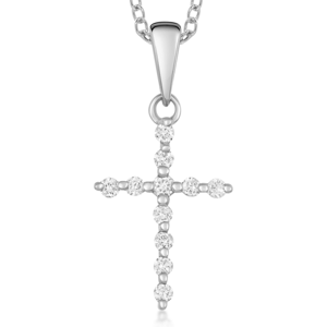 SOFIA DIAMONDS zlatý prívesok krížik 0,05 ct. CK47-00029-1255