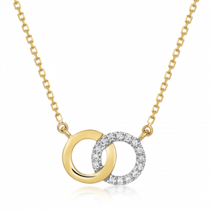 SOFIA DIAMONDS zlatý náhrdelník spojené kruhy GEMCS24046-49