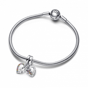 PANDORA náramok Puzzle Piece Hearts Friendship 590728+792239C01