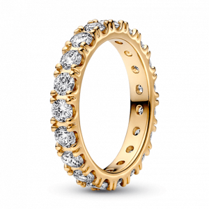 PANDORA pozlátený eternity prsteň Trblietavý rad 160050C01