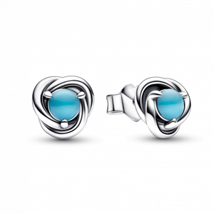 PANDORA náušnice Eternity kruh modrej farby 292335C02