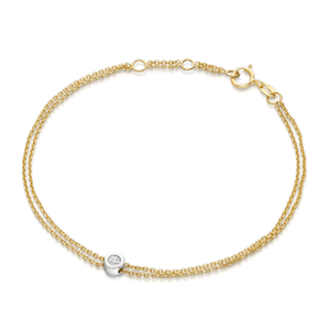 SOFIA DIAMONDS zlatý dvojitý náramok s diamantom 0,065 H/SI GEMBS24301-23