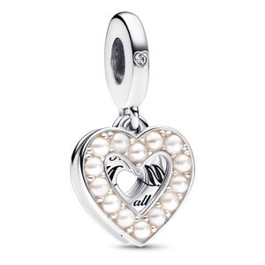 PANDORA korálka Perlové srdce 792649C01