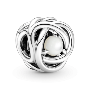 PANDORA korálka Nekonečný kruh - perla 790064C04