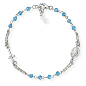 AMEN strieborný náramok Rosaries Crystal BROBC3
