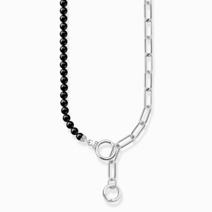 THOMAS SABO náhrdelník Onyx beads and white zirconia KE2193-027-11-L47V