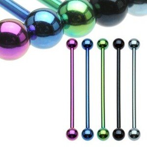 Piercing do ucha z anodizovaného titánu s guličkami - Farba zirkónu: Modrá - B