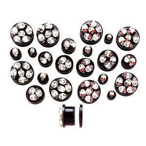 Plug do ucha s 3D lebkami, zirkónové oči - Hrúbka: 3 mm, Farba zirkónu: Číra - C