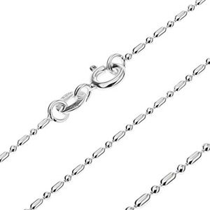Strieborná retiazka 925 - armádny vzor s guličkami, 1,2 mm
