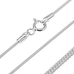 Retiazka zo striebra 925 - lesklý hadík s vrúbkami, 1,2 mm